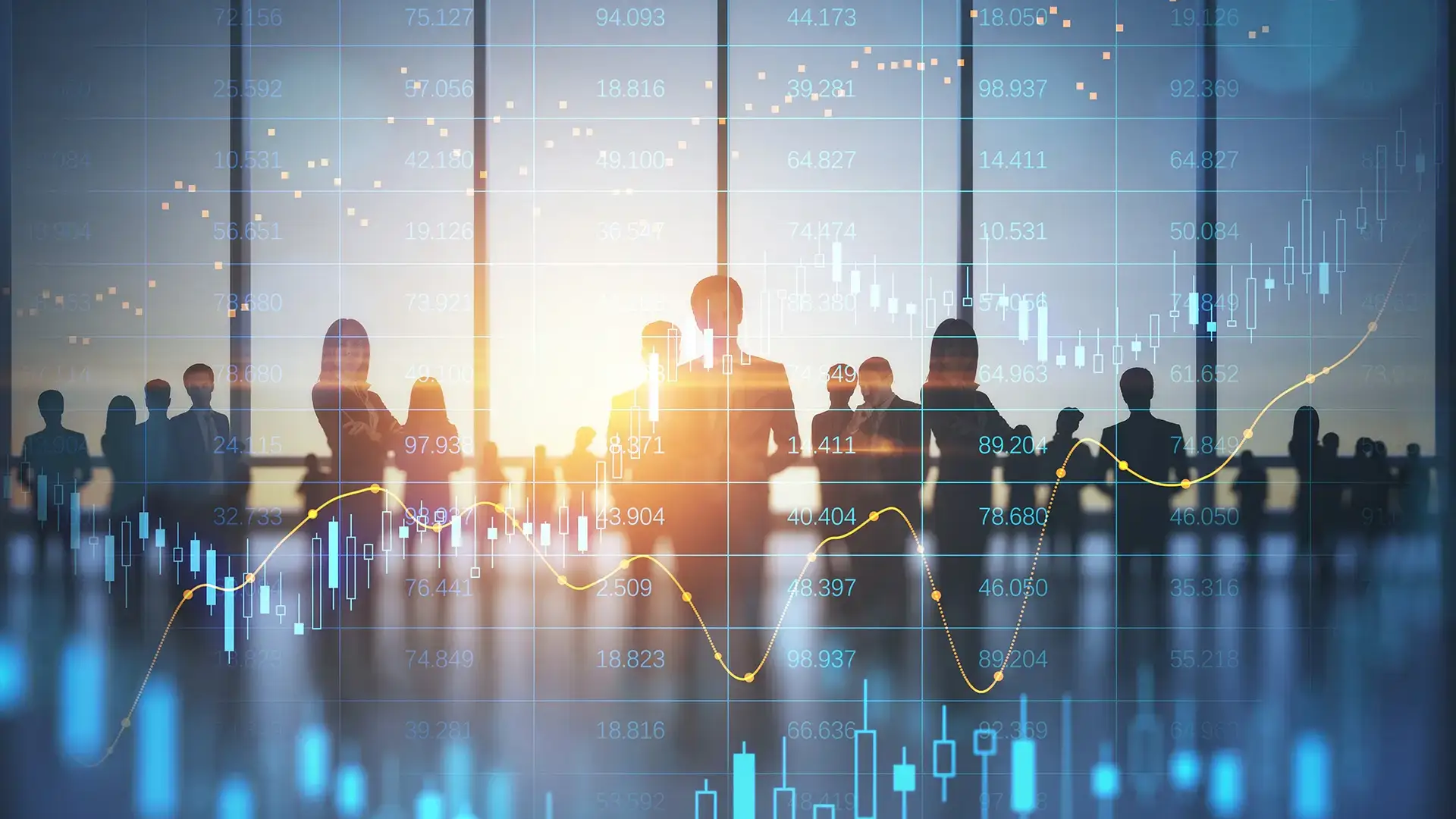 Stock market business and trading concept with dig